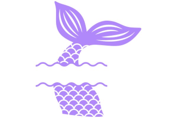 Stylized Purple Sea Creature with Wavy Lines and Circles