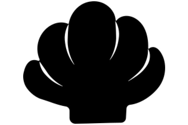 Stylized Black Silhouette of a Flower-like Shape