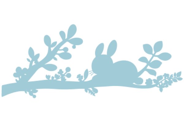 A Whimsical Scene of a Bunny on a Branch