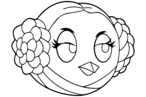 Stylized Cartoon Character with a Flowery Hairdo