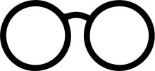 Simplistic Black and White Icon of Eyeglasses