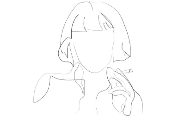 A Sketch of a Person Holding a Cigarette