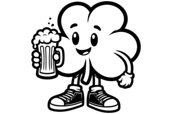 A Friendly Clover Mascot Enjoying a Beer