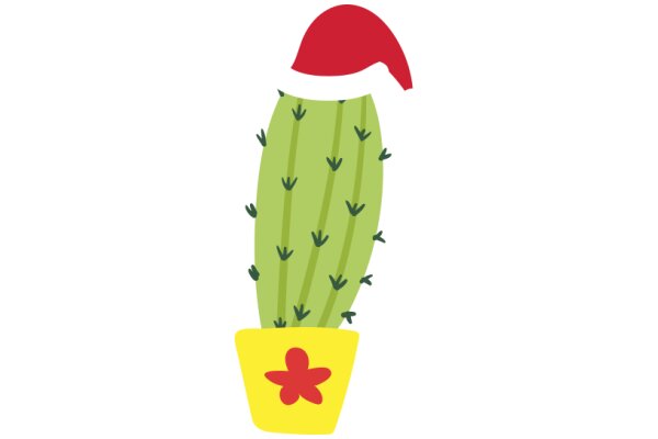 A Festive Cactus: A Holiday-Themed Illustration