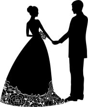 A Silhouette of a Couple's First Dance