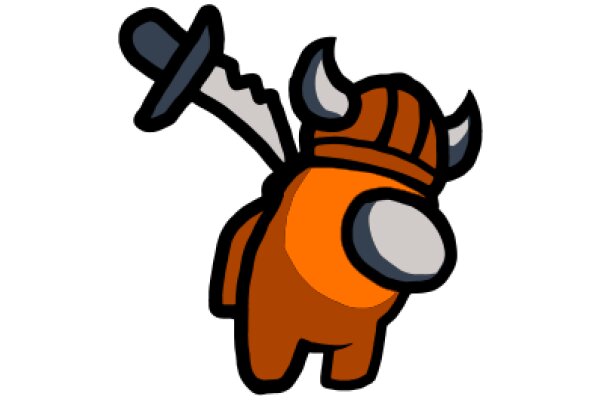 Viking-Inspired Cartoon Character with a Knife