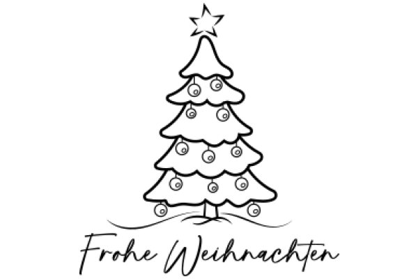 Frohe Weihnachten: A Festive Christmas Tree Illustration