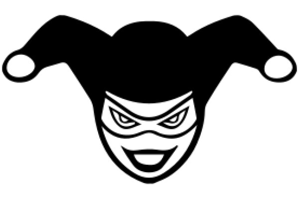 Stylized Icon of a Masked Character with a Smile