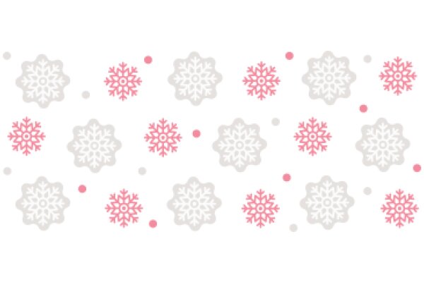 A Festive Pattern of Snowflakes and Dots