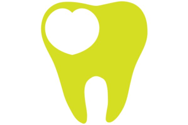 Vibrant Yellow Tooth Icon with Heart Inside