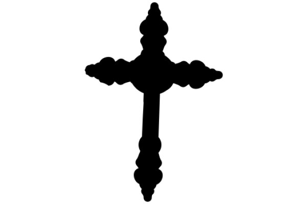 Silhouette of a Cross on a White Background