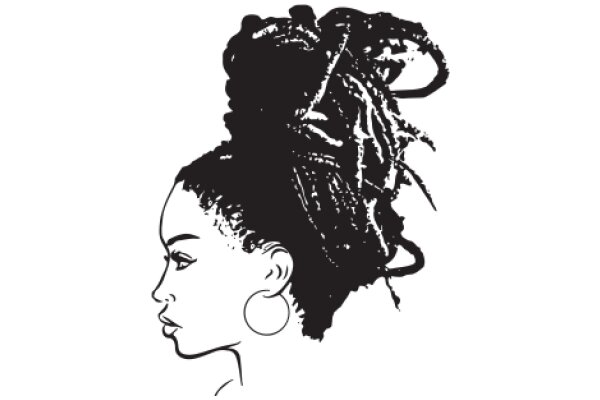 Stylized Portrait of a Woman with a Large Afro