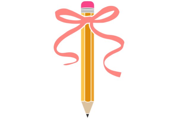 A Vibrant Pencil with a Pink Ribbon