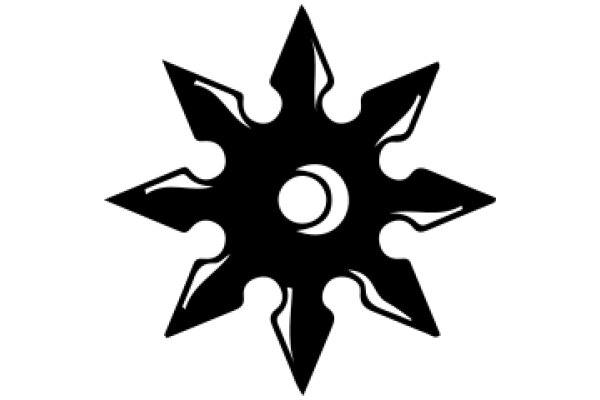 Stylized Black Star with Curved Design Elements