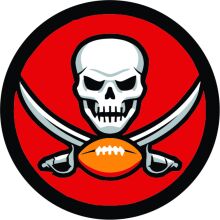 Vintage Football Logo with Skull and Crossbones