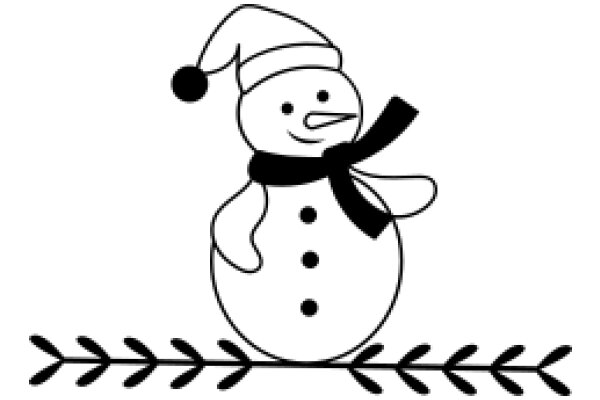 A Whimsical Snowman: A Simple Line Drawing