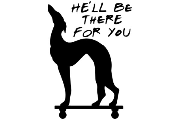 A Silhouette of a Dog on a Skateboard with a Heartfelt Message