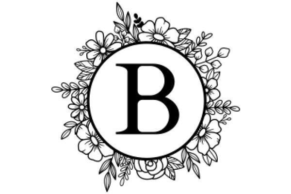 Floral Emblem with Letter 'B'