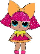 Vibrant Cartoon Character with Pink Hair and Yellow Ears