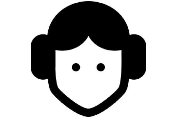 Simplistic Icon of a Smiling Face with Ears