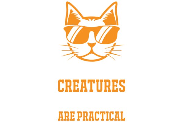 Cute Cat Logo with Sunglasses and the Word 'Creatures' Below