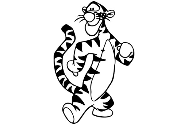 Stylish Cartoon of a Tiger Character