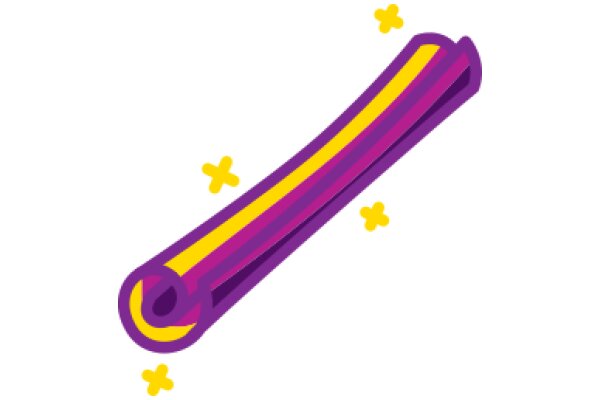 Vibrant Purple and Yellow Candy Cane with Yellow Stars