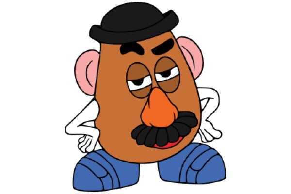 A Whimsical Character: The Cartoon Potato with a Hat and Mustache