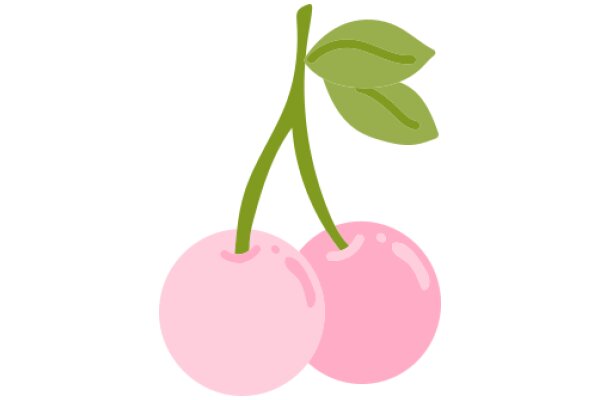 A Delightful Illustration of Two Cherries with a Green Stem