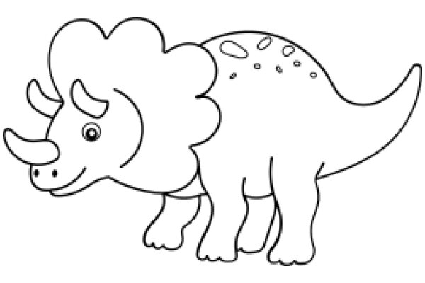 A Whimsical Cartoon of a Triceratops