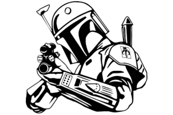 A Stylish Illustration of Boba Fett, the Iconic Star Wars Character