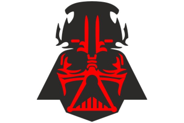 Stylized Darth Vader Mask with Red Accents