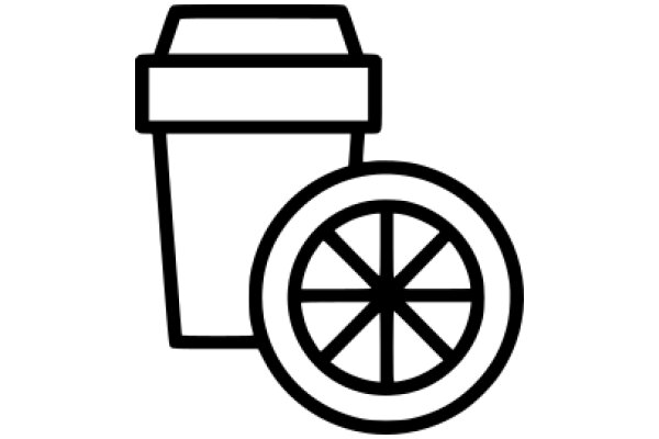 A Simple Icon of a Cup and a Wheel