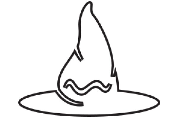 A Simple Line Drawing of a Wizard's Hat