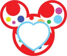 Vibrant Mickey Mouse Logo with a Heart-Shaped Palette