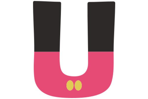 Stylized Letter 'U' with Pink and Black Background