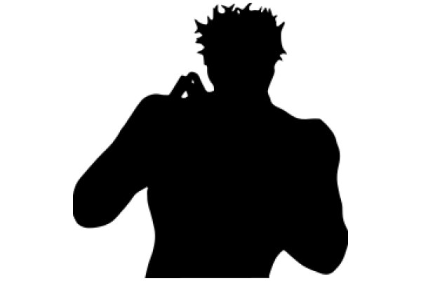 Silhouette of a Person with a Spiky Haircut