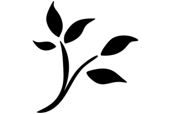 Simplistic Black Line Art: A Flower-like Design