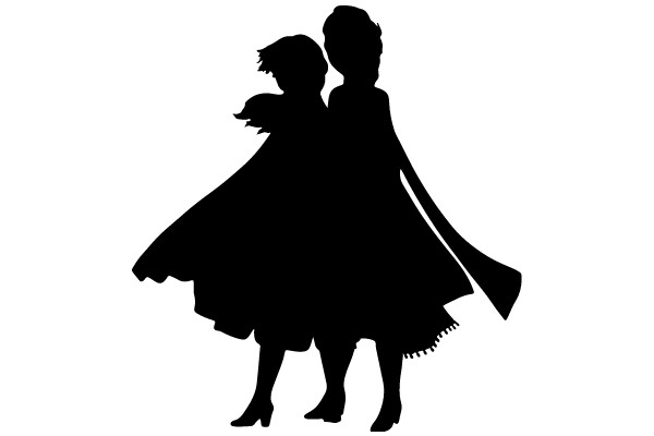 Silhouette of a Couple in a Dance Position