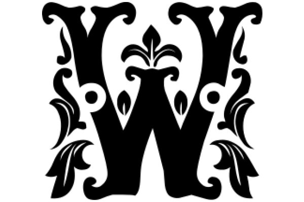 Stylized Letter 'W' with Intricate Designs