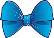 Stylish Blue Bow on a White Background