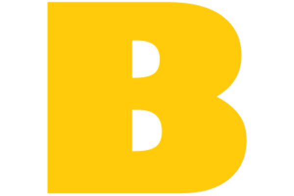 A Solid Yellow 'B' on a White Background