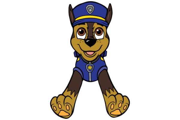 A Cute Cartoon Dog in a Police Uniform