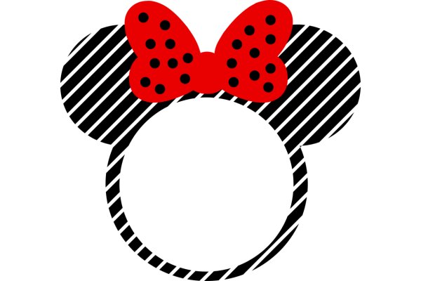 Stylish Mickey Mouse Ear Logo with a Red Ladybug