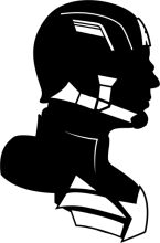 Silhouette of a Helmeted Figure