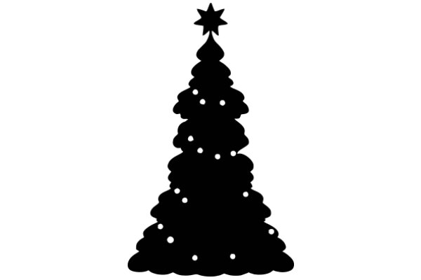 A Festive Christmas Tree Silhouette