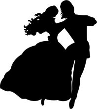 A Silhouette of a Couple in a Dance Position