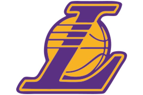 Vibrant Purple and Yellow Lakers Logo