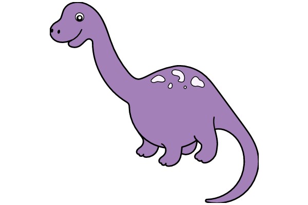 A Purple Dinosaur with a Smile: A Playful and Friendly Illustration