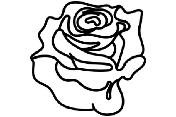 A Whimsical Line Drawing of a Rose